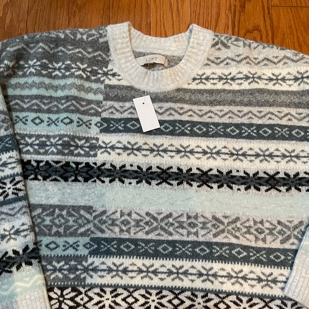 Loft Patchwork Fairisle Sweater - Picture 5 of 11